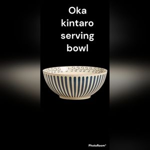 Oka indigo kintaro serving porcelain bowl huge